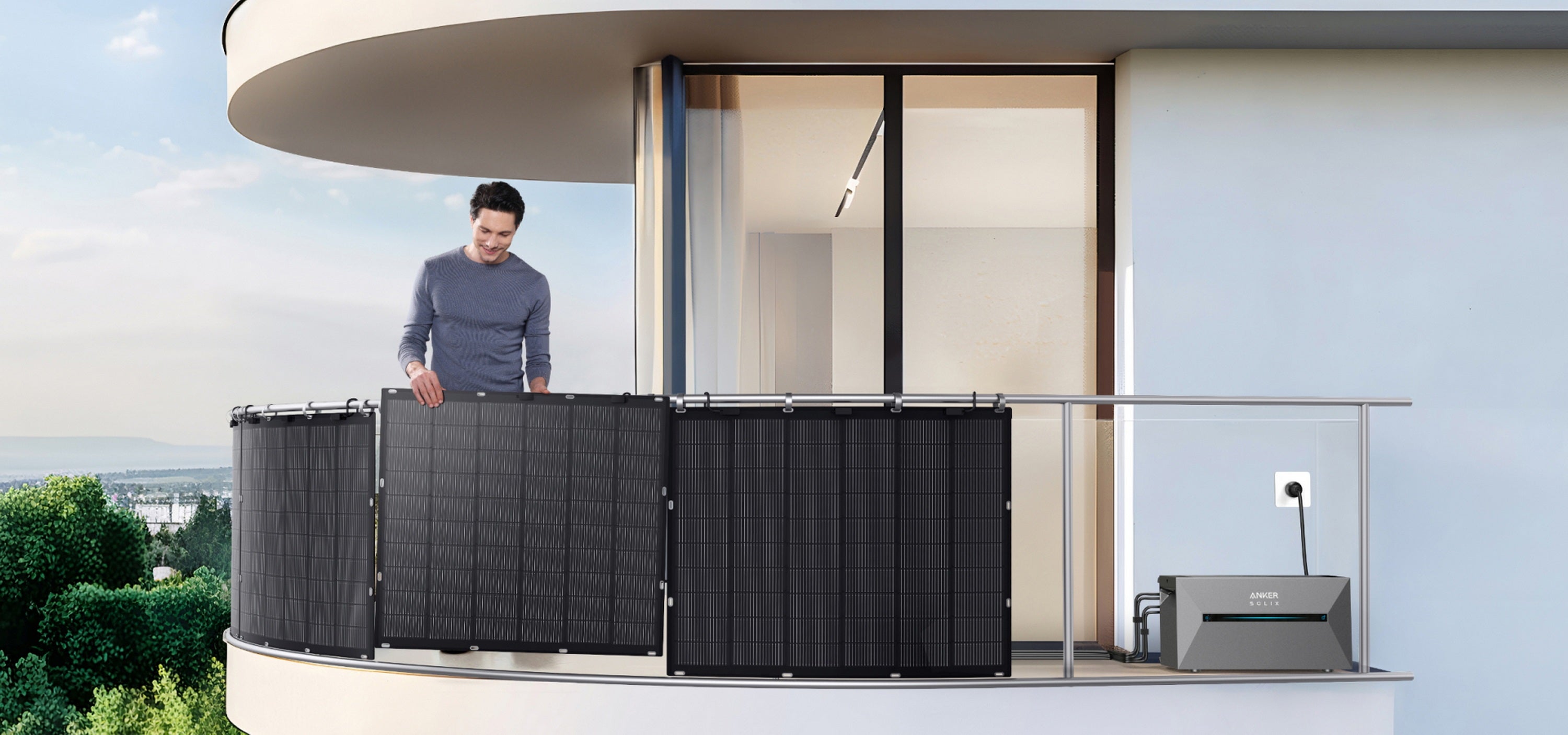 Kit Anker SOLIX Solarbank 3 E2700 Pro+4xFS20+A17X7311 - Sistema Fotovoltaico Balcone - 9