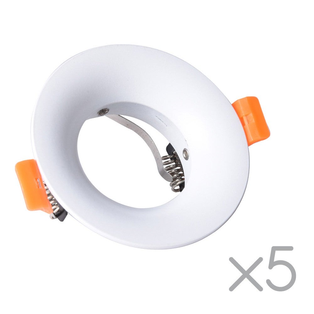 Pachet 5 Inele Spoturi încastrate Fixe Albs Basic II Rotunde cu Dulie GU10 Ø8,5 cm 5buc