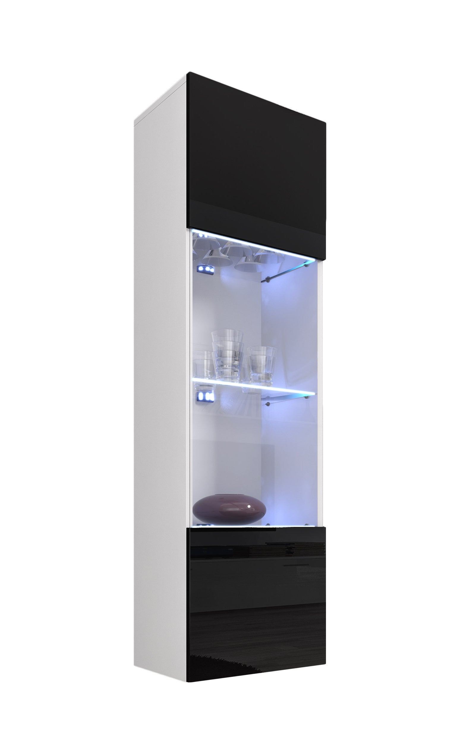Aglomerado Montaje Fácil Armario Colgante Cocina MOONAIRY - Blanco,  60x31x40 Cm, Con Puerta Y Estante Vitrina Almacenaje Puerta, image size:1548x2537