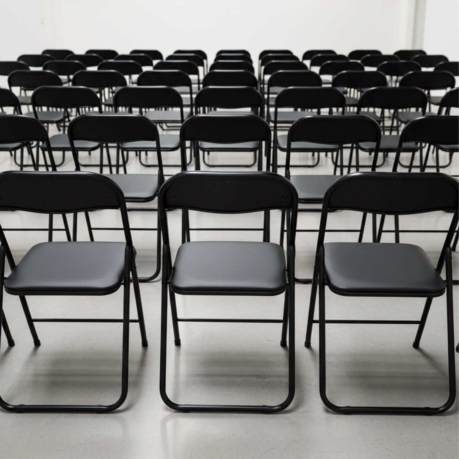 Set Di 6 Sedie Pieghevoli Con Struttura In Ferro Imbottite Salvaspazio Per Giardino Sala Riunioni Eventi Cucina (Nero/Nero) - 6