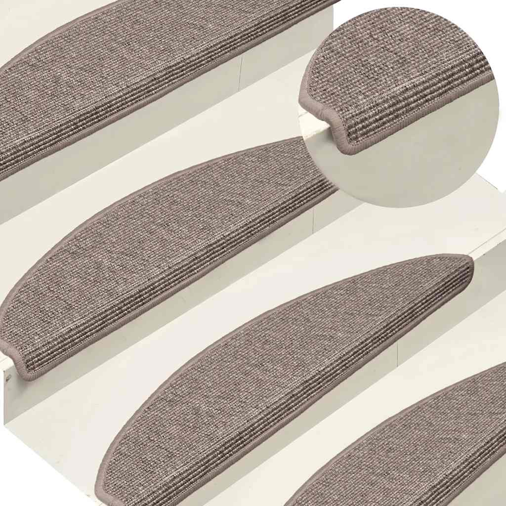 Maty na schody 15 szt. 65x21x4 cm Ciemnobeżowe półokrągłe duże vidaXL