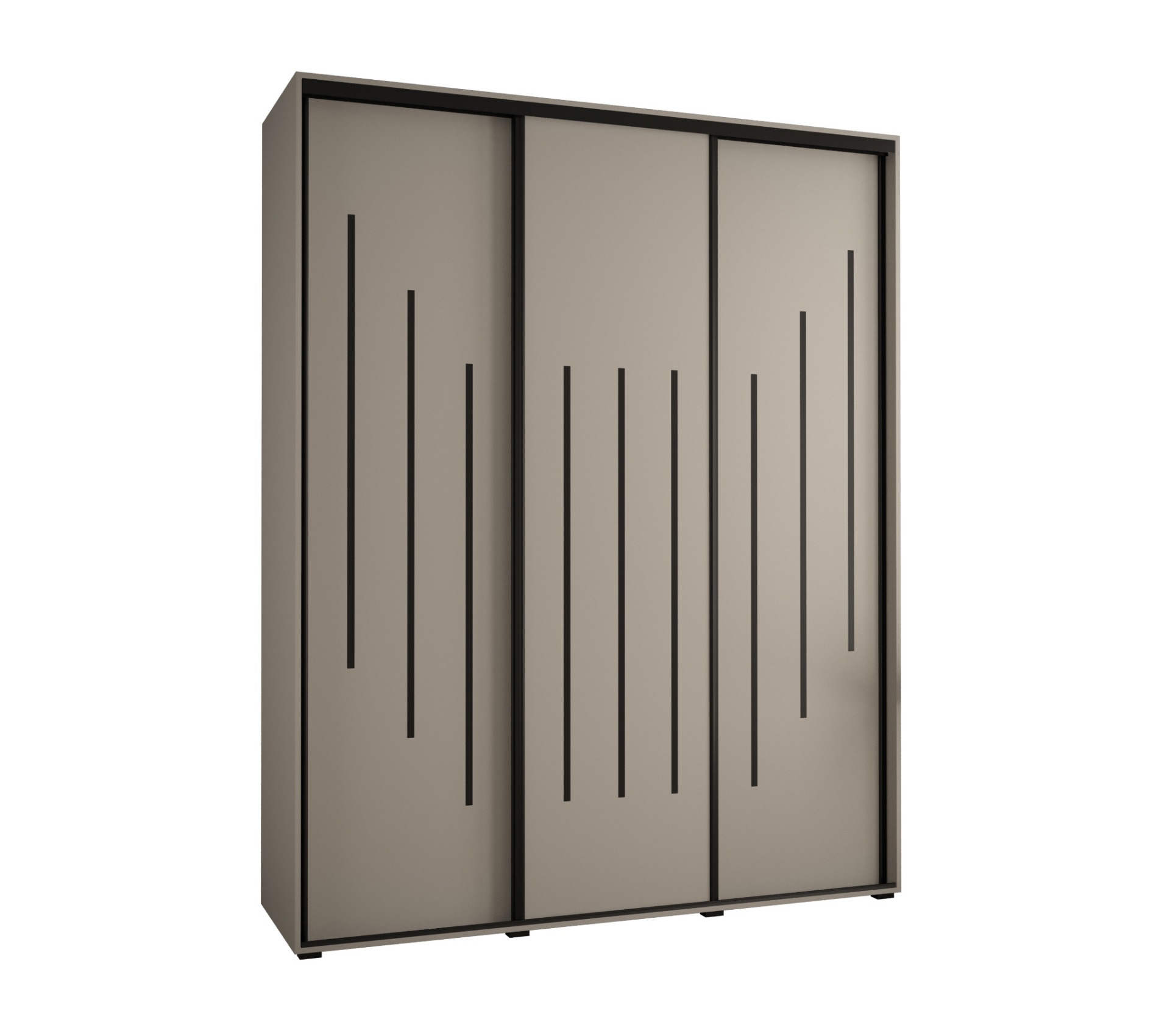 Szafa przesuwna wysoka Dakota 8 200 x 60 x 235,2 cm kaszmir + u. czarny - Abiks Meble