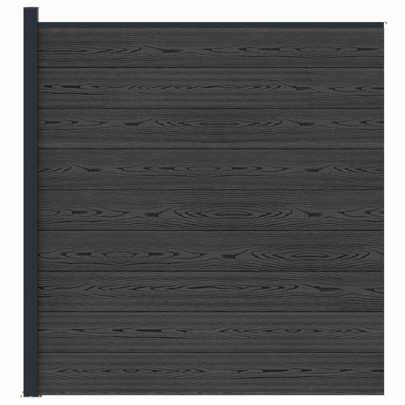Ensemble de clôture 175 x 186 cm WPC et aluminium noir - 3