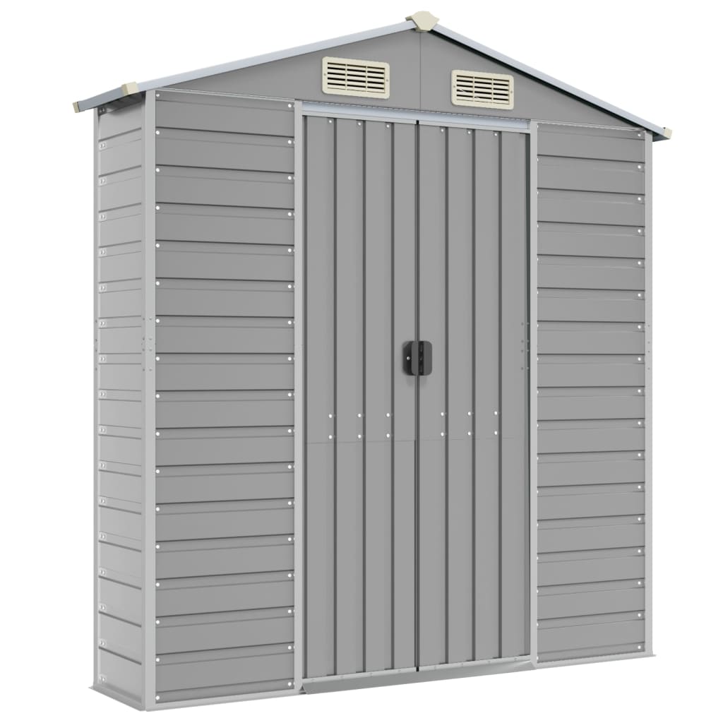 Maison Exclusive - Abri de jardin gris clair 191x725x198 cm acier galvanisé - 8