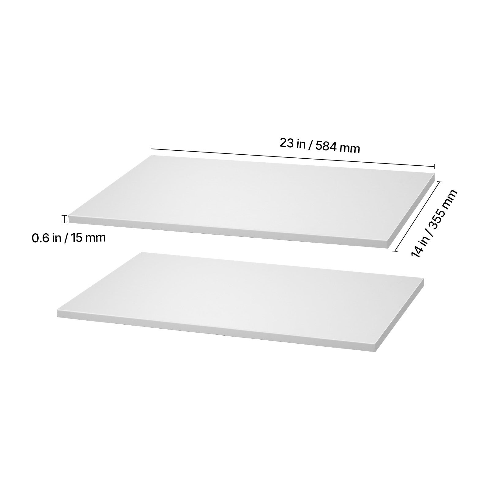 Etageres SucceBuy, lot de 2, adaptees aux systemes de placard, dimensions 584 x 355 x 15 mm, panneaux polyvalents pour chambre, bureau - 9