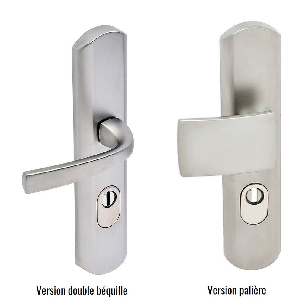 Béquille double sur plaque de sécurité type Muze clé I finition diamant noir - 2