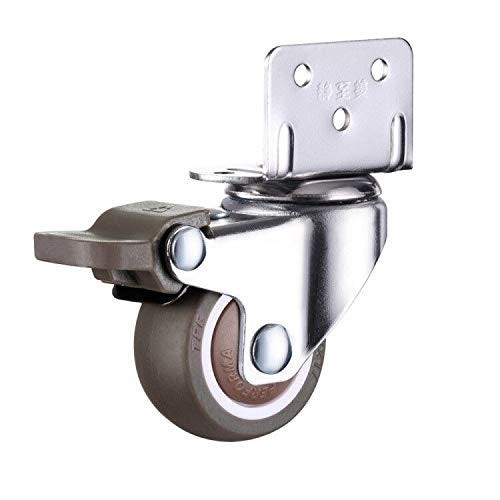 4 Ruote Girevoli A L Da 3,8 Cm Con Cuscinetti A Sfera - Gomma TPE Silenziosa Per Mobili - Carico Totale 54 Kg