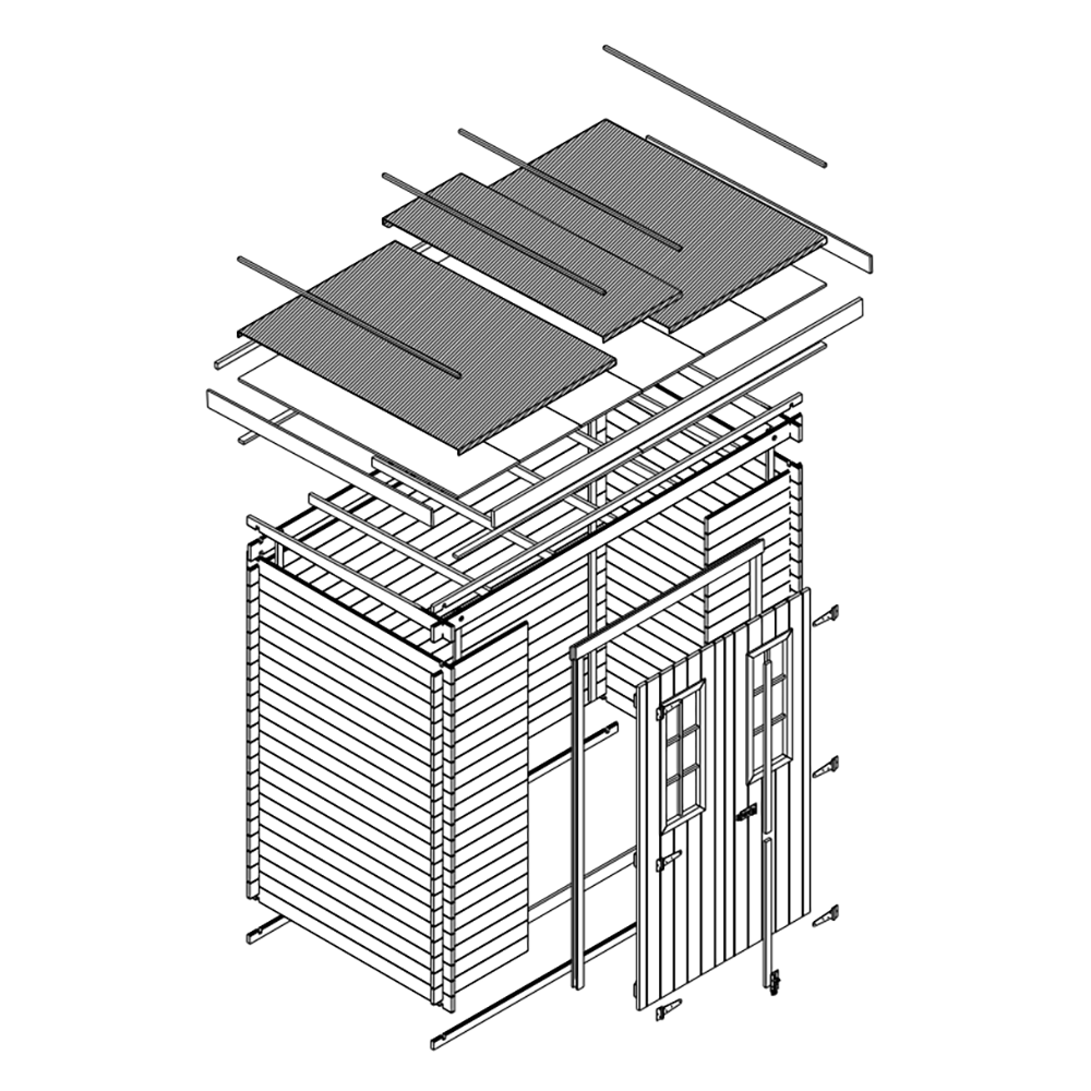 Casa de almacenamiento jardín 142x239x200 cm/2.63 m2 - TIMBELA M310C - 6