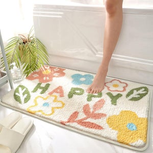 Tapis De Bain Absorbant Rose 45x65 Cm - Microfibre, Antidérapant - Pour Salle De Bain, Douche, Sortie Baignoire
