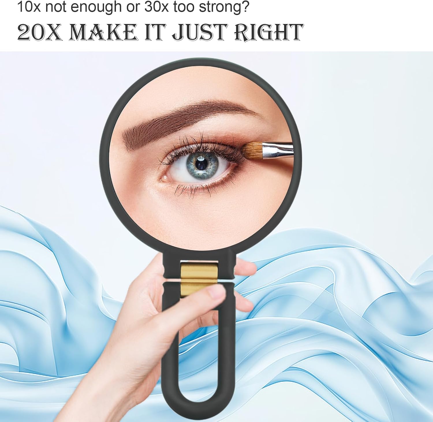 Miroir Grossissant JJhxr X30 Avec Lumière, Grand Miroir De Maquillage 15,2 Cm, 3 Couleurs à Intensité Variable, Support 360°, Portable, 3 Ventouses (noir