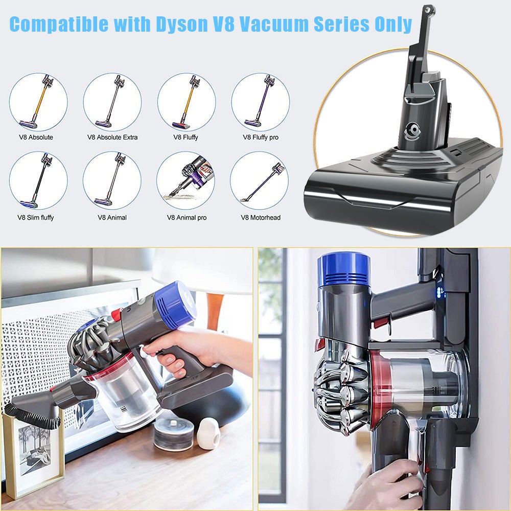 STANEW Batterie pour Dyson aspirateurs V8 SV10, avec 2 Filtres - 5