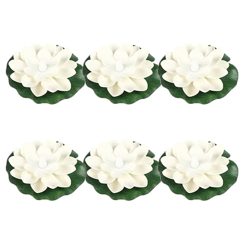 Pływająca lampa LED z indukcją kwiatu lotosu, mała wodoodporna lampka nocna, dekoracja basenu wodnego, 6 sztuk