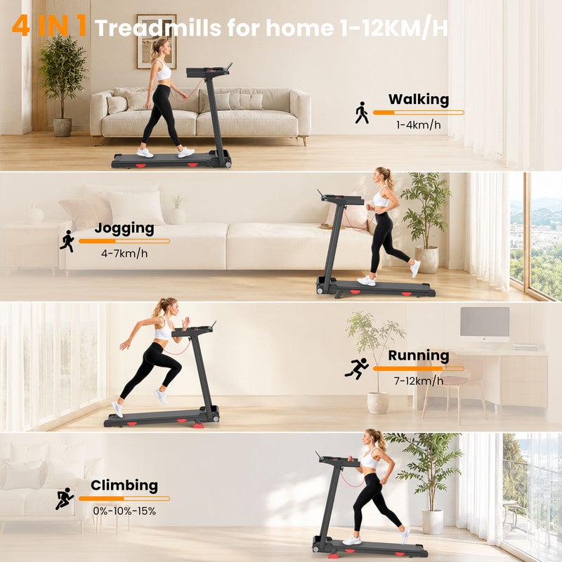 Passadeira Dobrável | Ajuste de Inclinação | 3,0 HP | Ultrassilenciosa | 1–12 km/h | Controlo via App Inteligente | Design com Absorção de Impacto - 8