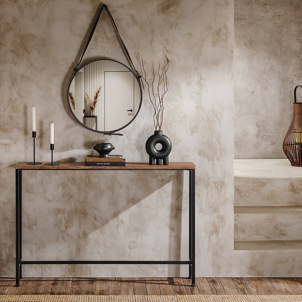SoBuy Console Étroite avec Plateau en Bois et Pieds Métal - 120cm x 20cm x 80cm- FSB19-XL-N - 2