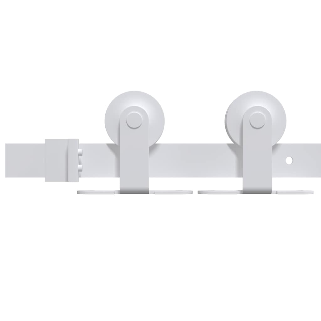 vidaXL Kit de quincaillerie de porte coulissante 183 cm Acier Blanc - 3