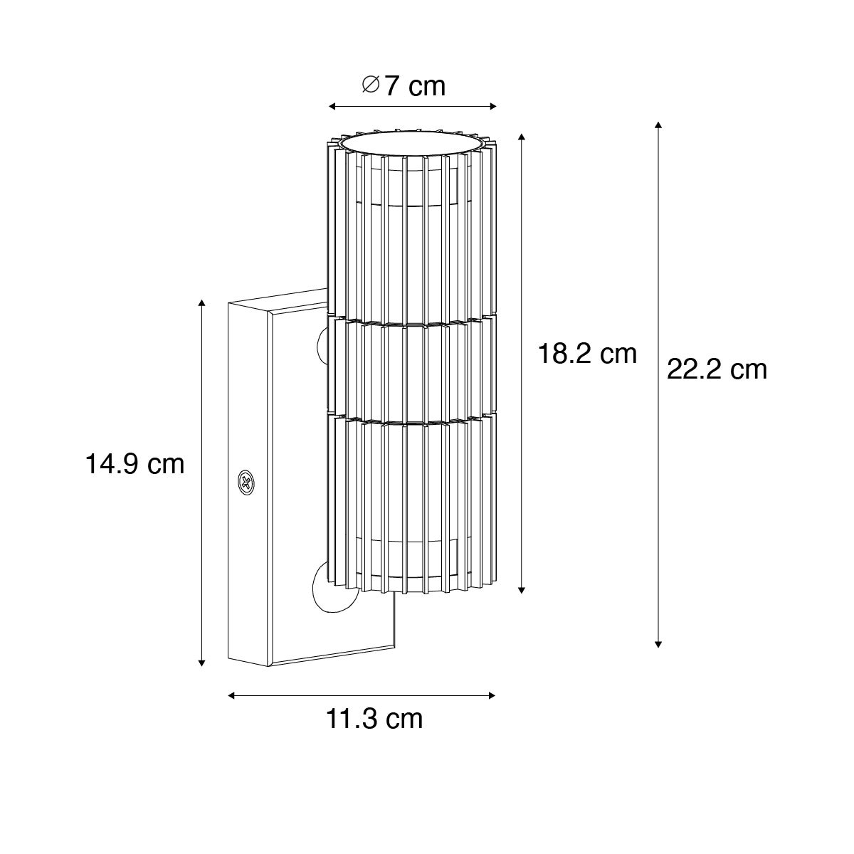 Qazqa design applique murale extérieure avec capteur de mouvement, applique murale extérieure avec détecteur de mouvement pour - 3