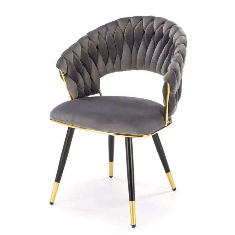 Krzesło tapicerowane K551 szare/złote