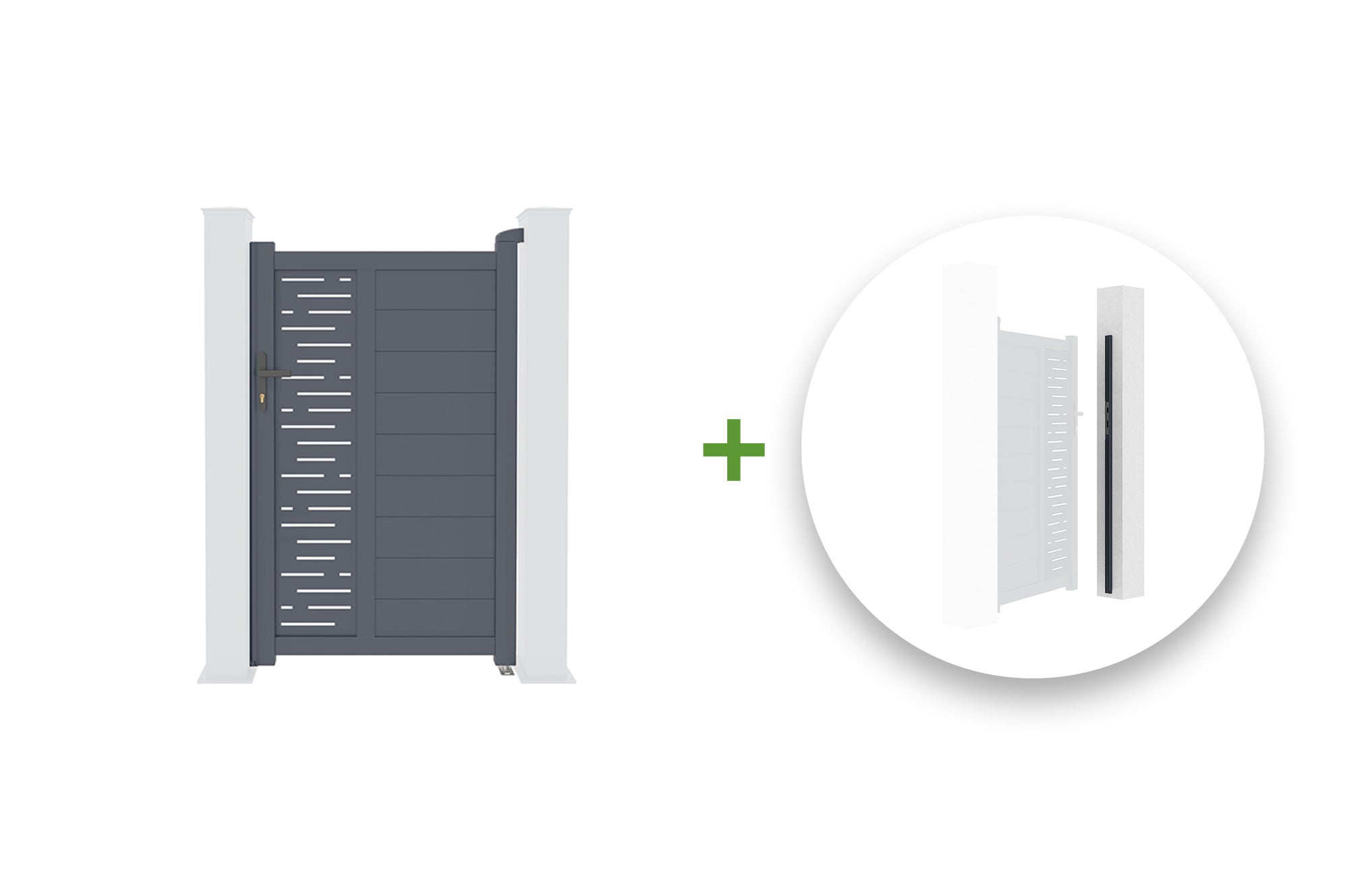 Brama aluminiowa ARLBERG 100P160 + zestaw do odwracania otwierania