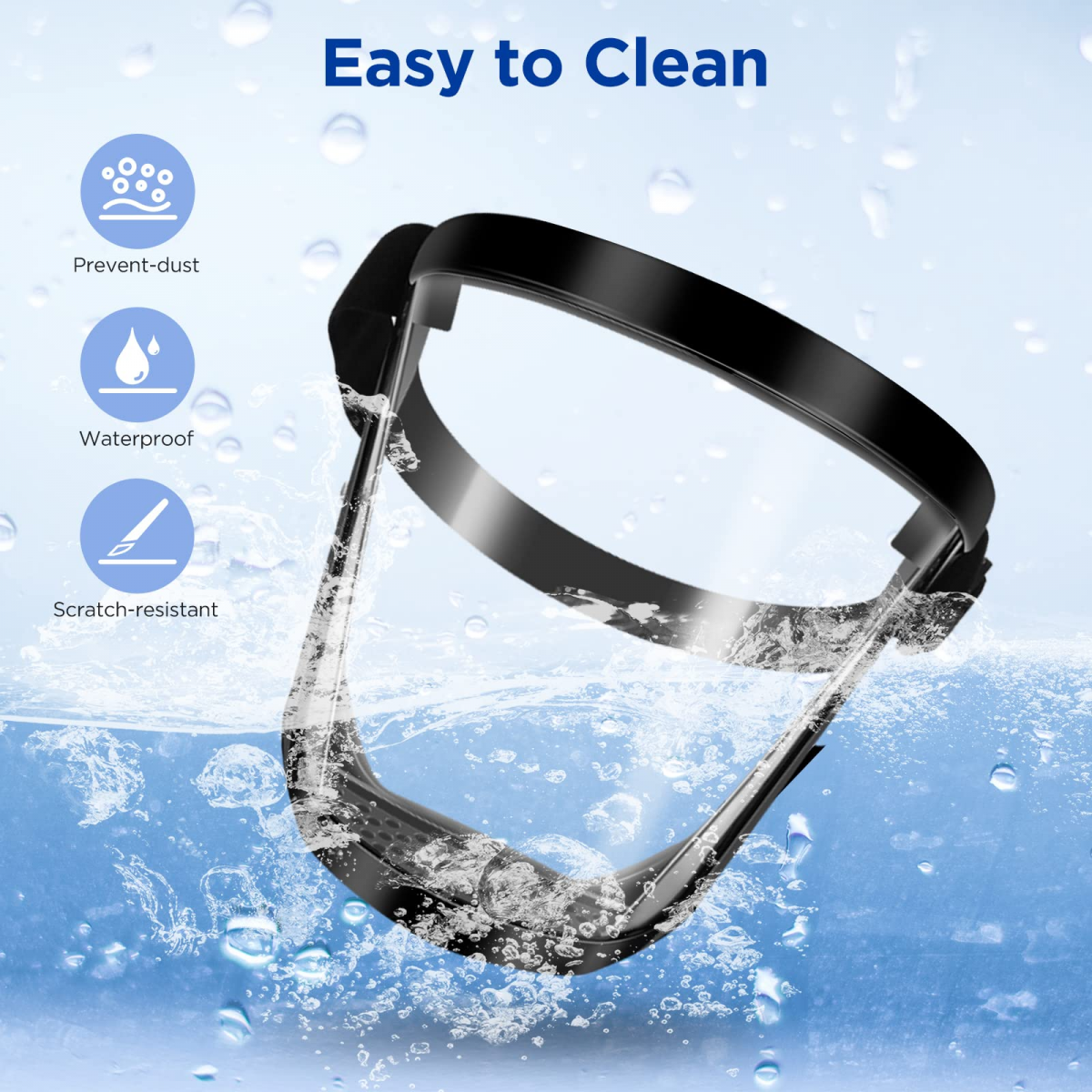 Visor de proteção, Máscara facial transparente anti-embaciamento, Escudo facial completo protetor, Viseiras de segurança HD reutilizáveis - 5