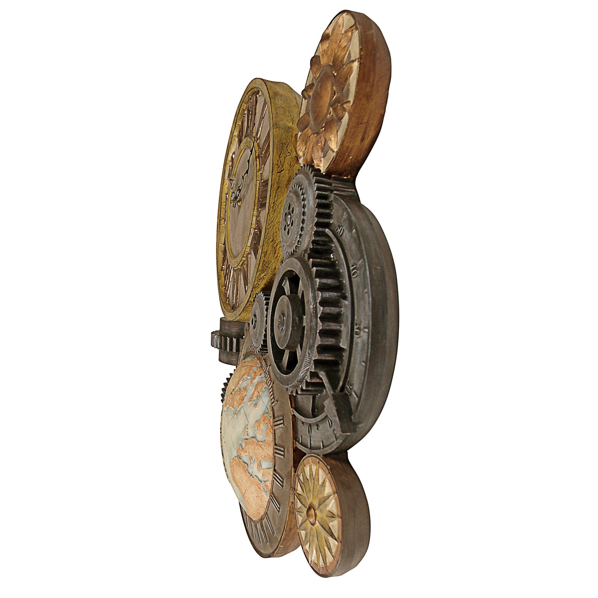 Orologio A Parete Steampunk Design Toscano – Ingranaggi In 3D – 44 Cm – Firmato Alberto Batani - 5