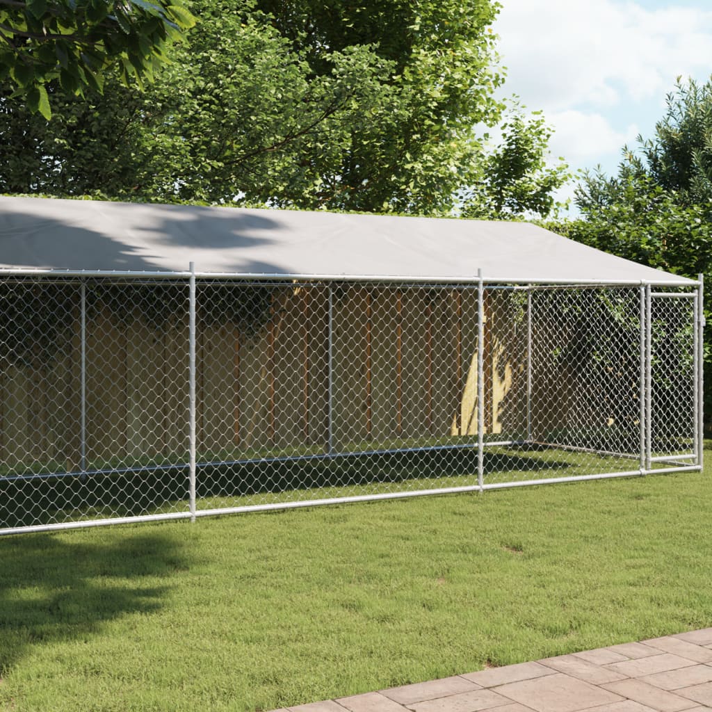 Gabbia Per Cani VidaXL 4x2x2m - In Acciaio Zincato Con Tetto Impermeabile E Porta - Foto 10