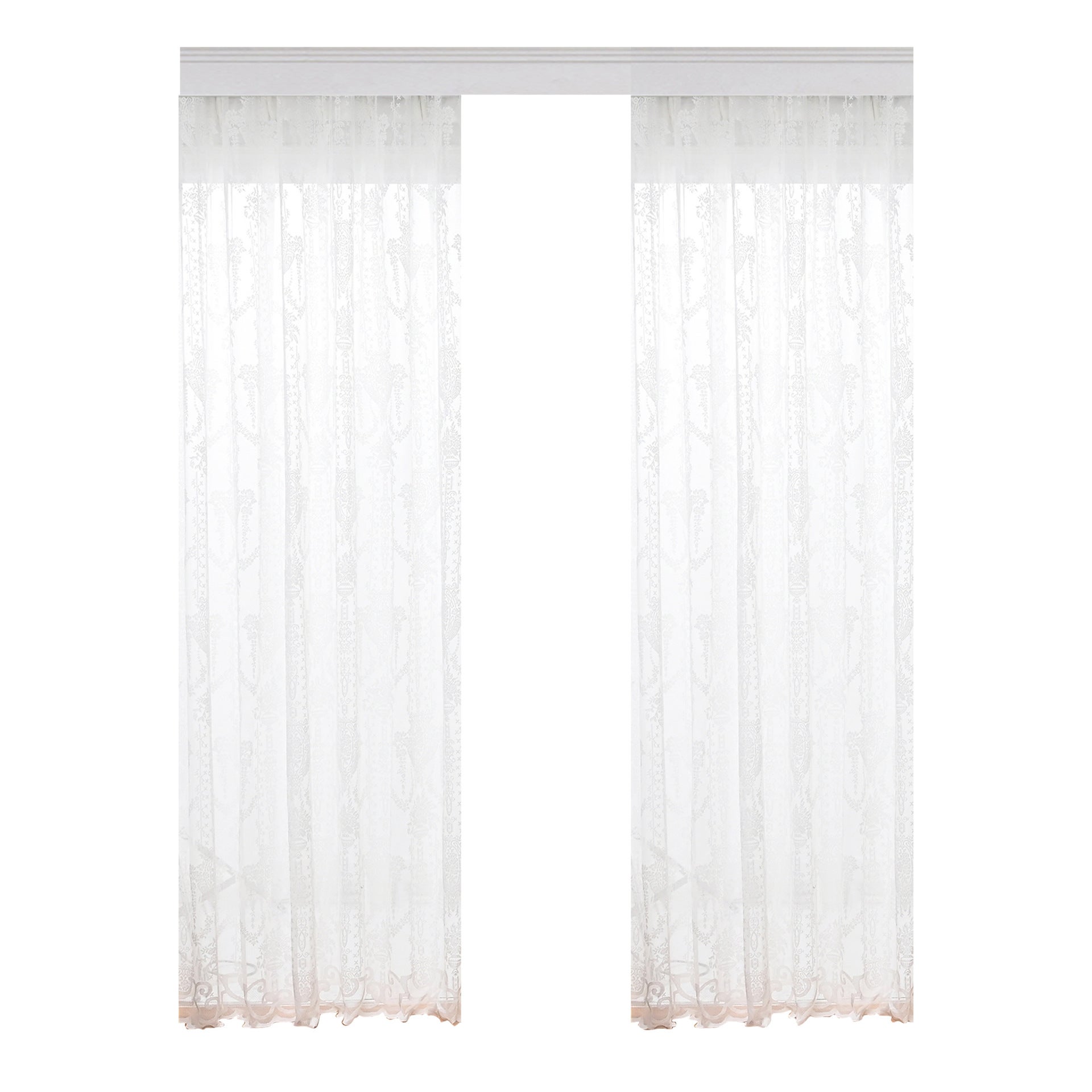 Home Brilliant – Tende A Pannello In Voile Bianco A Righe, 2 Pezzi 137x160 Cm. Tessuto Semi-trasparente Per Soggiorno E Camera.