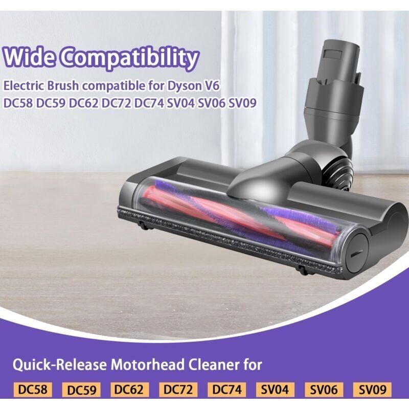 Tête de brosse pour Dyson V6 DC58 DC59 DC62 DC72 D74 SV04 SV06 SV09 Accessoire de tête d'aspirateur pour Dyson V6 - 2