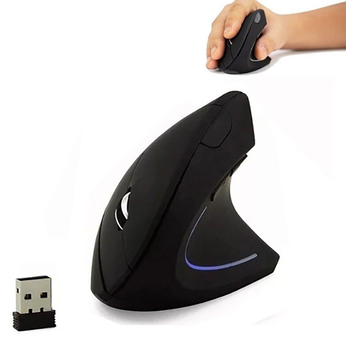 Mouse Wireless Verticale Ergonomico Negozio Matto D5 3600 DPI - 5 Tasti Per Tunnel Carpale