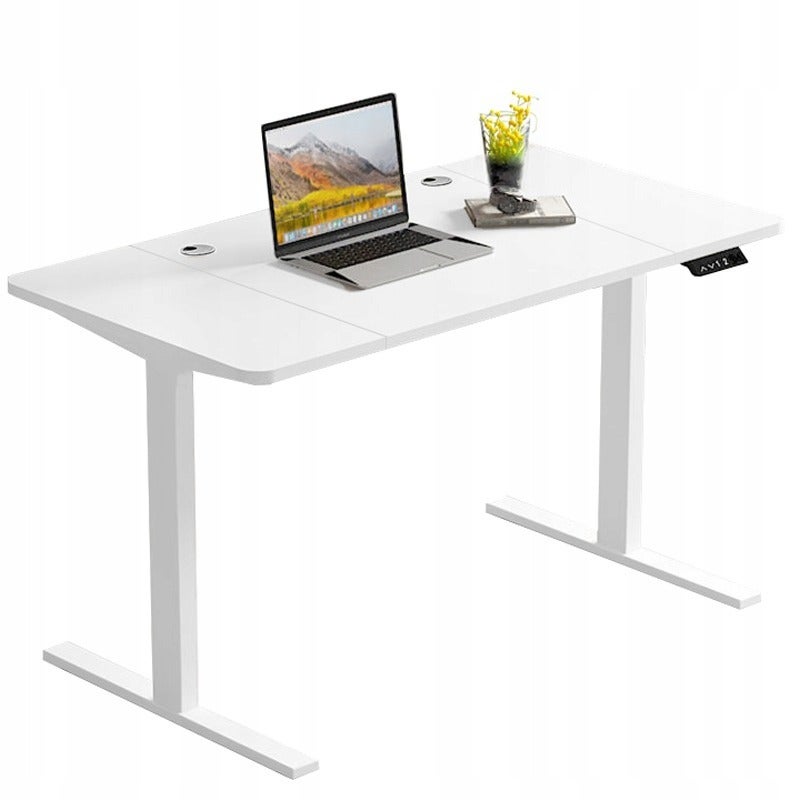 Biurko Elektryczne Regulowane 140x60cm Regulacja Wysokości Gamingowe Białe