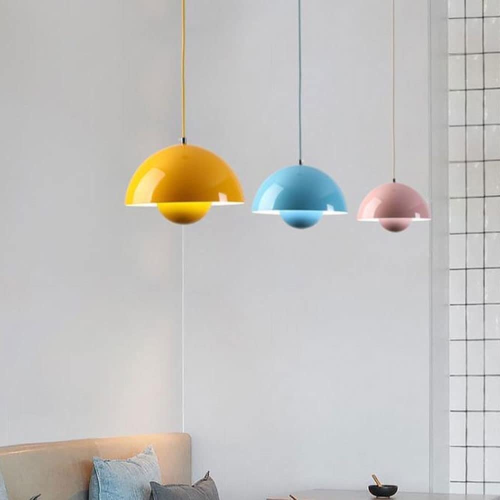 Lustre, suspension moderne, plafonnier suspendu avec ampoule, luminaires de décoration intérieure, lumière chaude, 23 cm (rose) - 9
