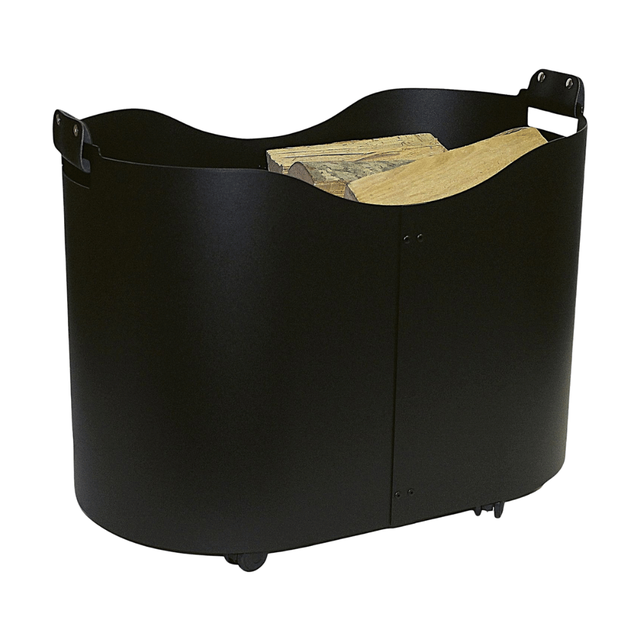 Panier à roulettes pour bûches Herval Noir Edilinox