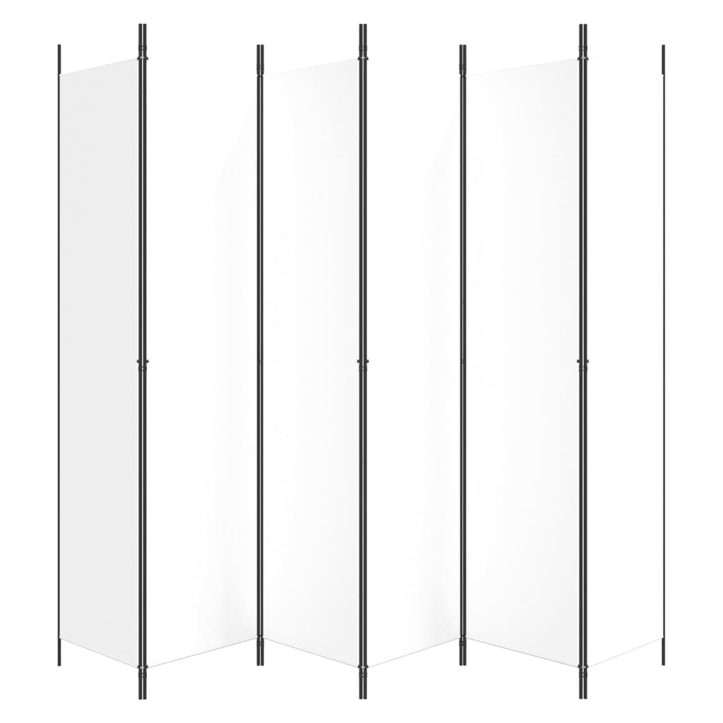 Paravent à 6 panneaux blanc 300 x 220 cm tissu - 4