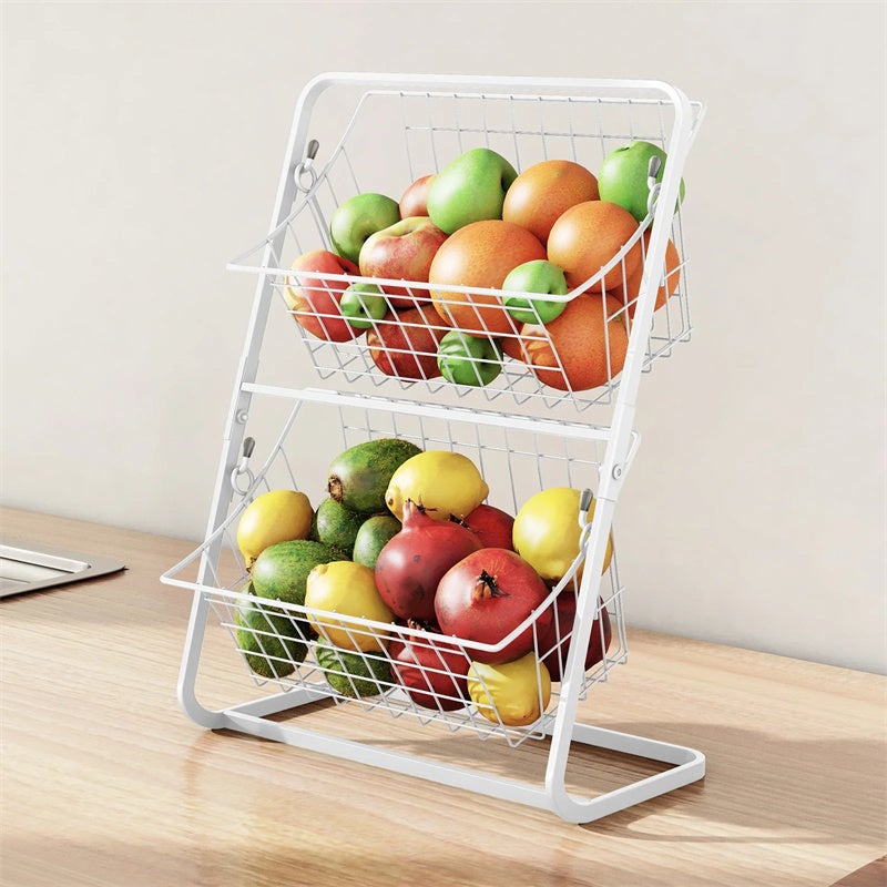Panier à Fruits à Double Couche, étagère De Rangement Pour Légumes