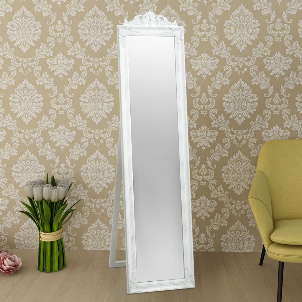 Espelho de pé estilo barroco branco 160x40 cm- COMFORTXL - 6