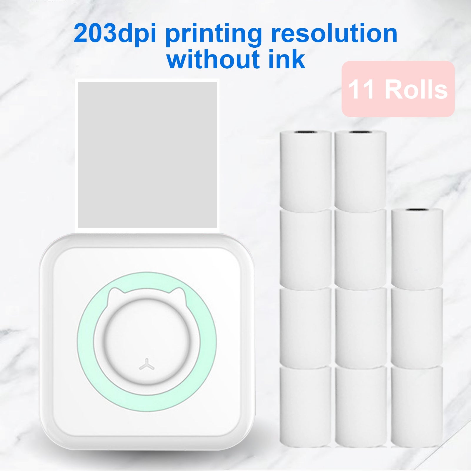 Stampante fotografica all-in-one, mini stampante portatile istantanea wireless, multifunzione, supporta la connessione Bluetooth 57 mm - 3