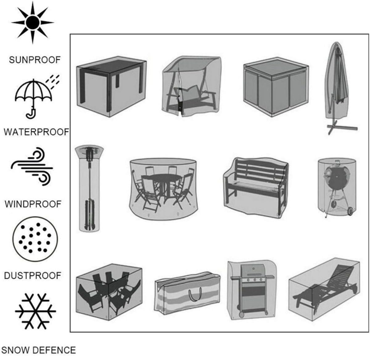 Housse de protection d'extérieur,bâche imperméable coupe-vent anti-UV,Housse pour salon de jardintissu Oxford 210D argent- 180x 120 x 74cm - 2