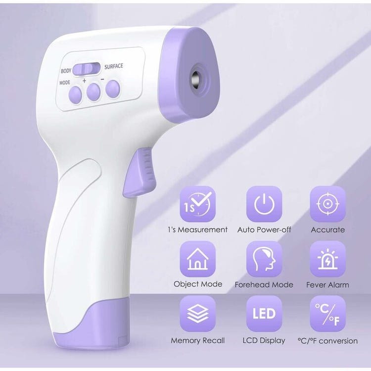 Thermomètre Frontal Thermometre Infrarouge avec Alerte Fièvre 2 en 1 Thermometre sans contact frontal avec Fonction Mémoire - 2