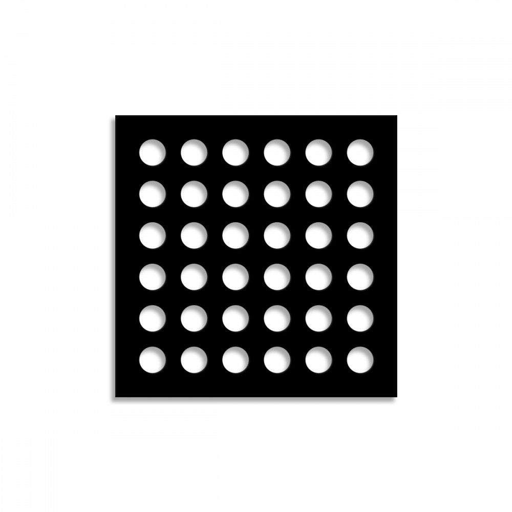 MAŁE OTWORY - Panel perforowany z PVC - 48x48, czarny, osłona przeciwsłoneczna