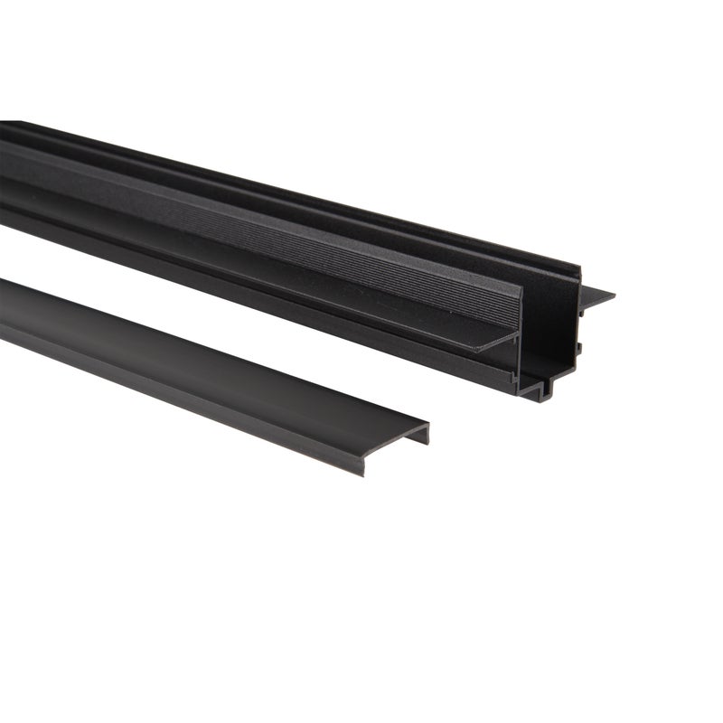 Profil do szynoprzewodu Luxo 48V 1m IP20 podtynkowy czarny mat aluminium MasterLED
