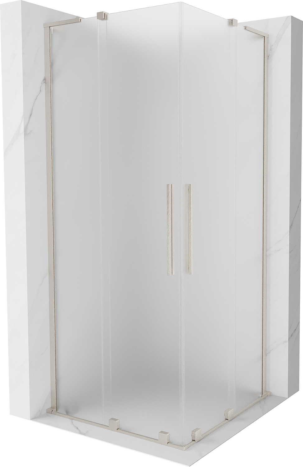 Mexen Velar L Duo kabina prysznicowa rozsuwana 90 x 90 cm, szron, nikiel szczotkowany - 871-090-090-02-33-97