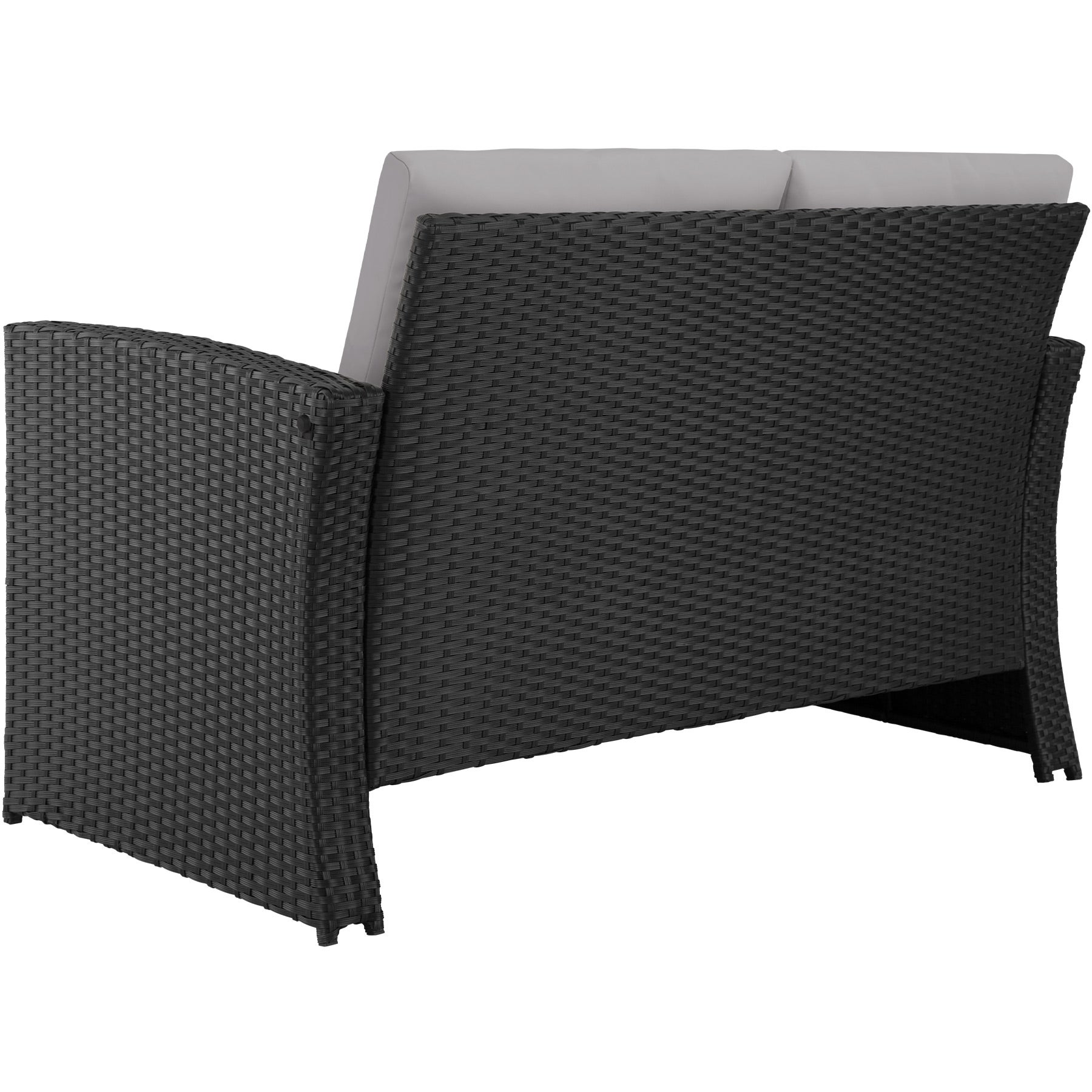 Salon bas de jardin en polyéthylène et structure en acier 4 places design courbé et plateau amovible en verre TECTAKE - 7