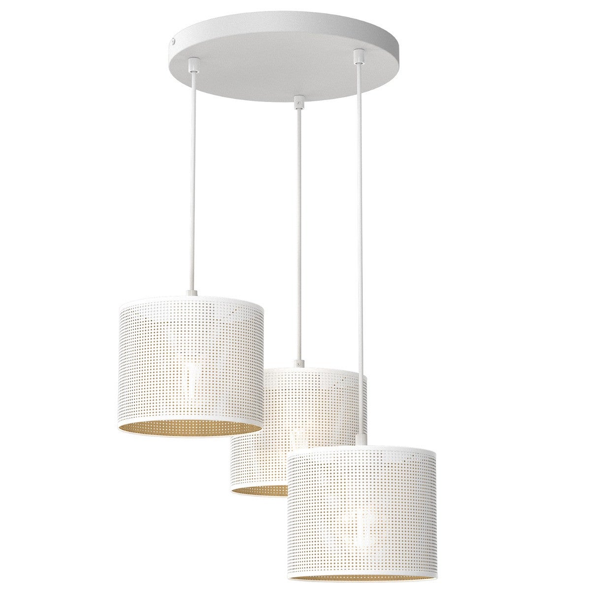 Lampa wisząca Loft Shade biały matowa-złota 3xE27x15W wym: 110 x 45 x 45 cm metal Luminex