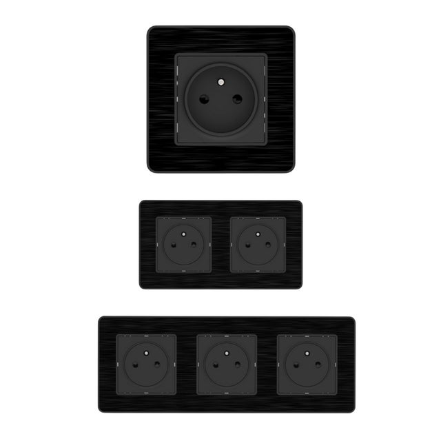 Set de 3 prises 2P+T simple, double et triple - Zenitech