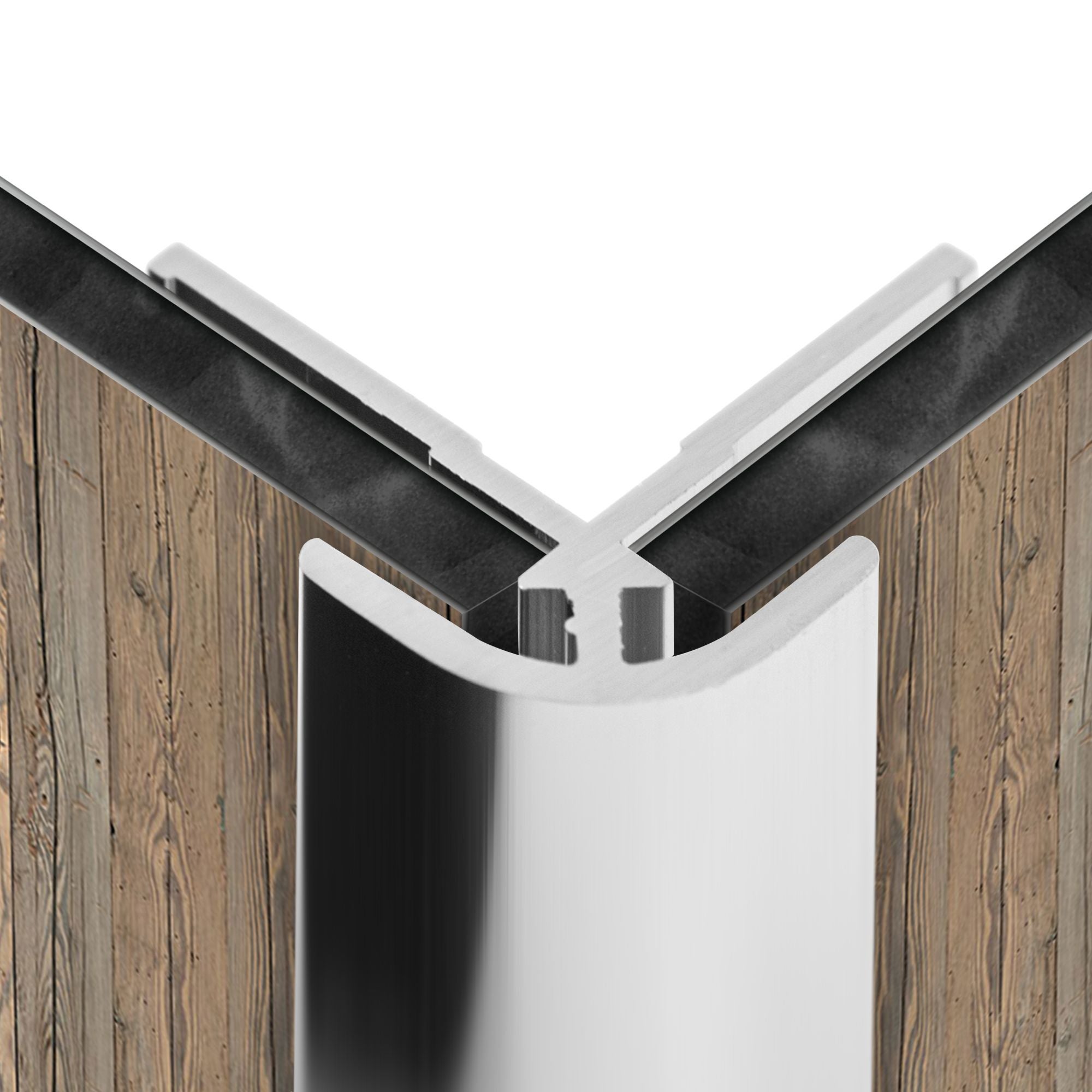 Schulte profilé d'angle extérieur, H.255 x l.2,3 cm, pour panneau mural de douche, DécoDesign, aluminium,&nbsp;aspect chromé - 4