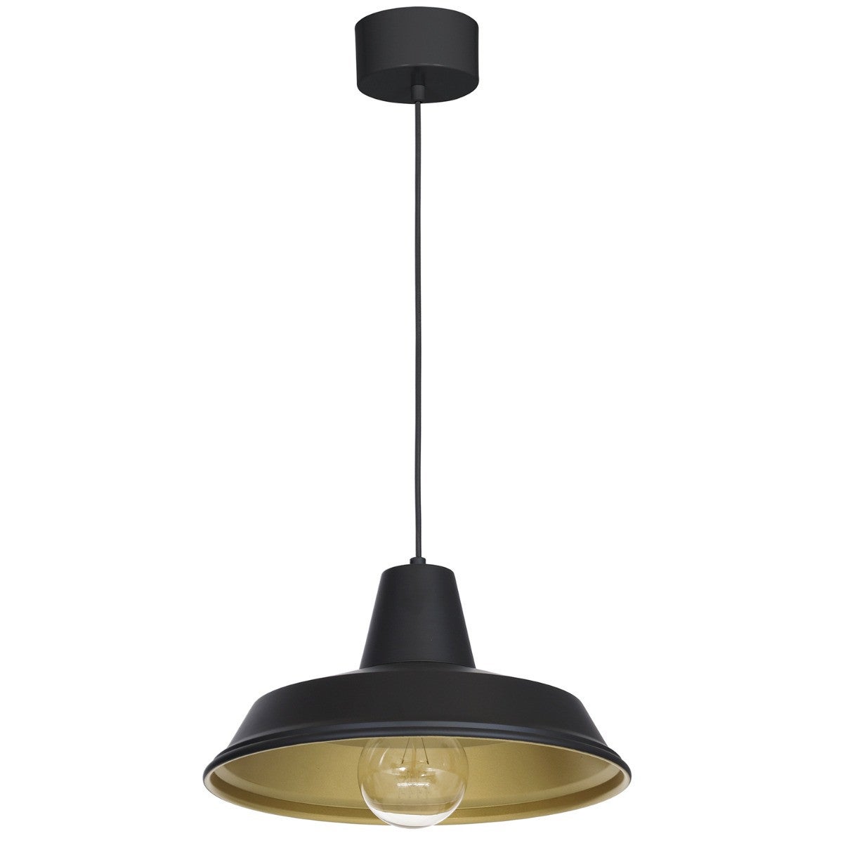 Lampa wisząca Class czarny mat-złoty mat 1xE27x15W wym: 120 x 36 x 36 cm metal Luminex
