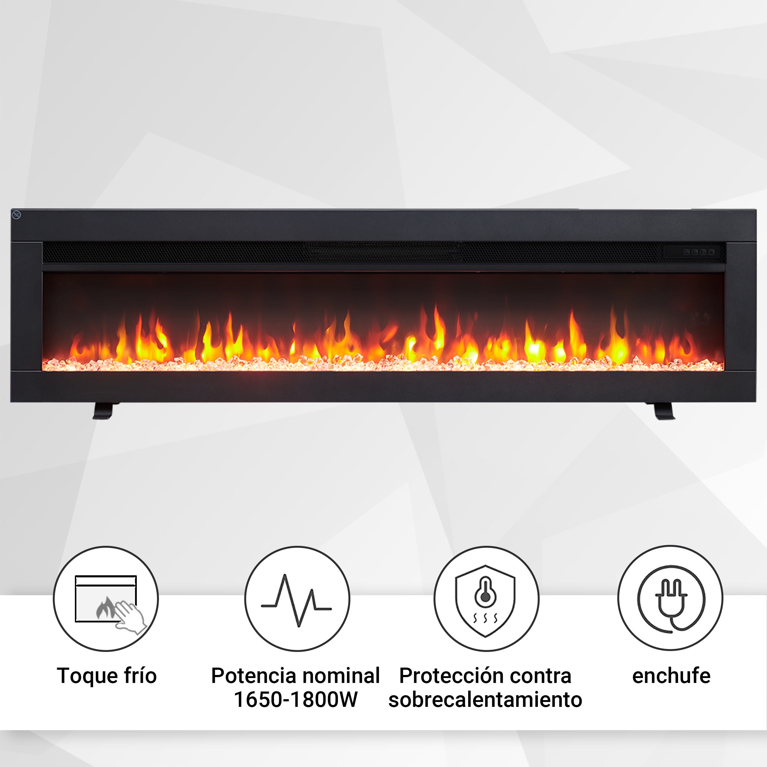 Chimenea eléctrica BALDERIA Agnes 50 - 3 en 1: chimenea de pie, mural o empotrable - 9