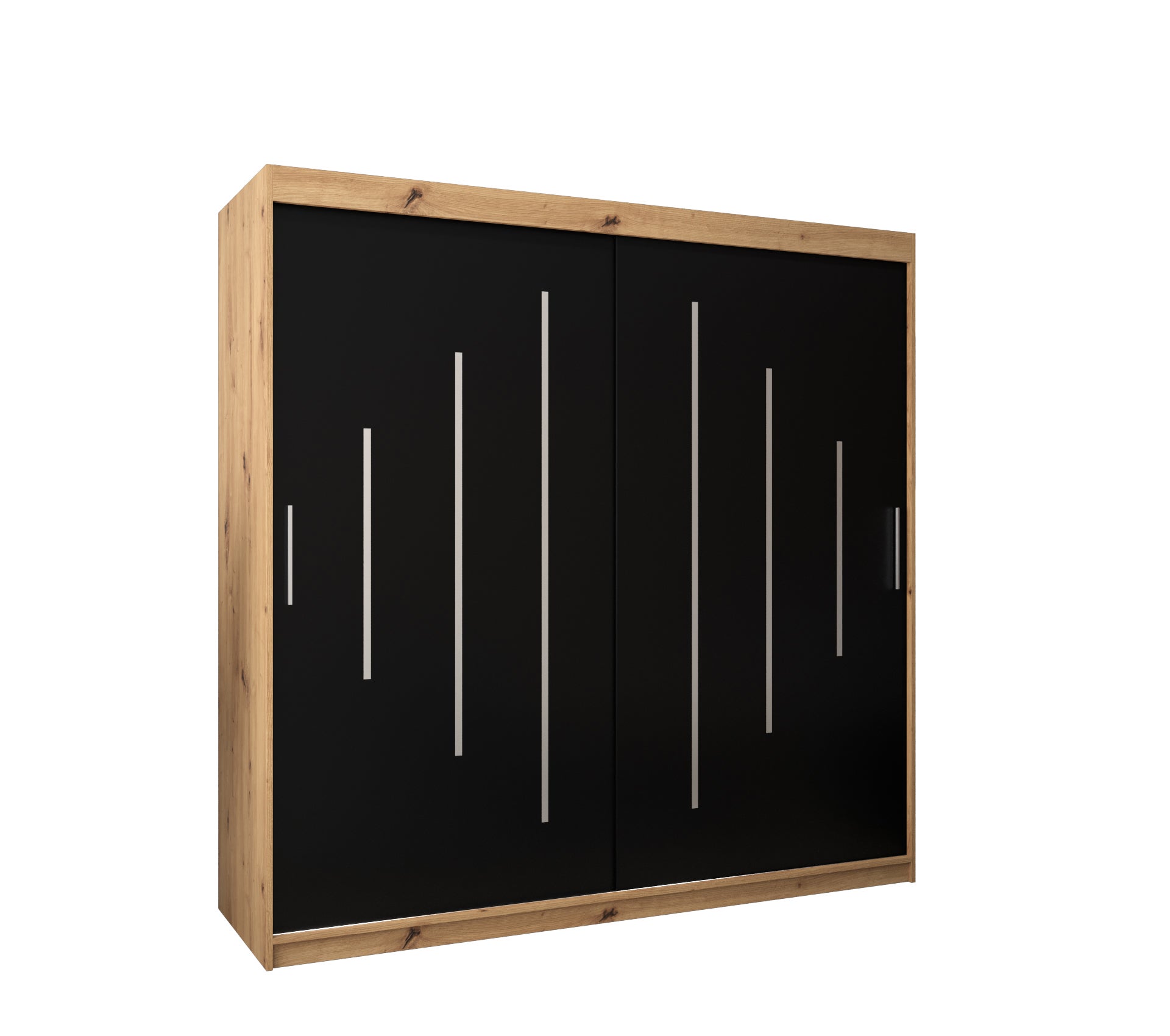 Szafa przesuwna garderoba York 200 x 62 x 200 cm Artisan + Czarny - Abiks Meble