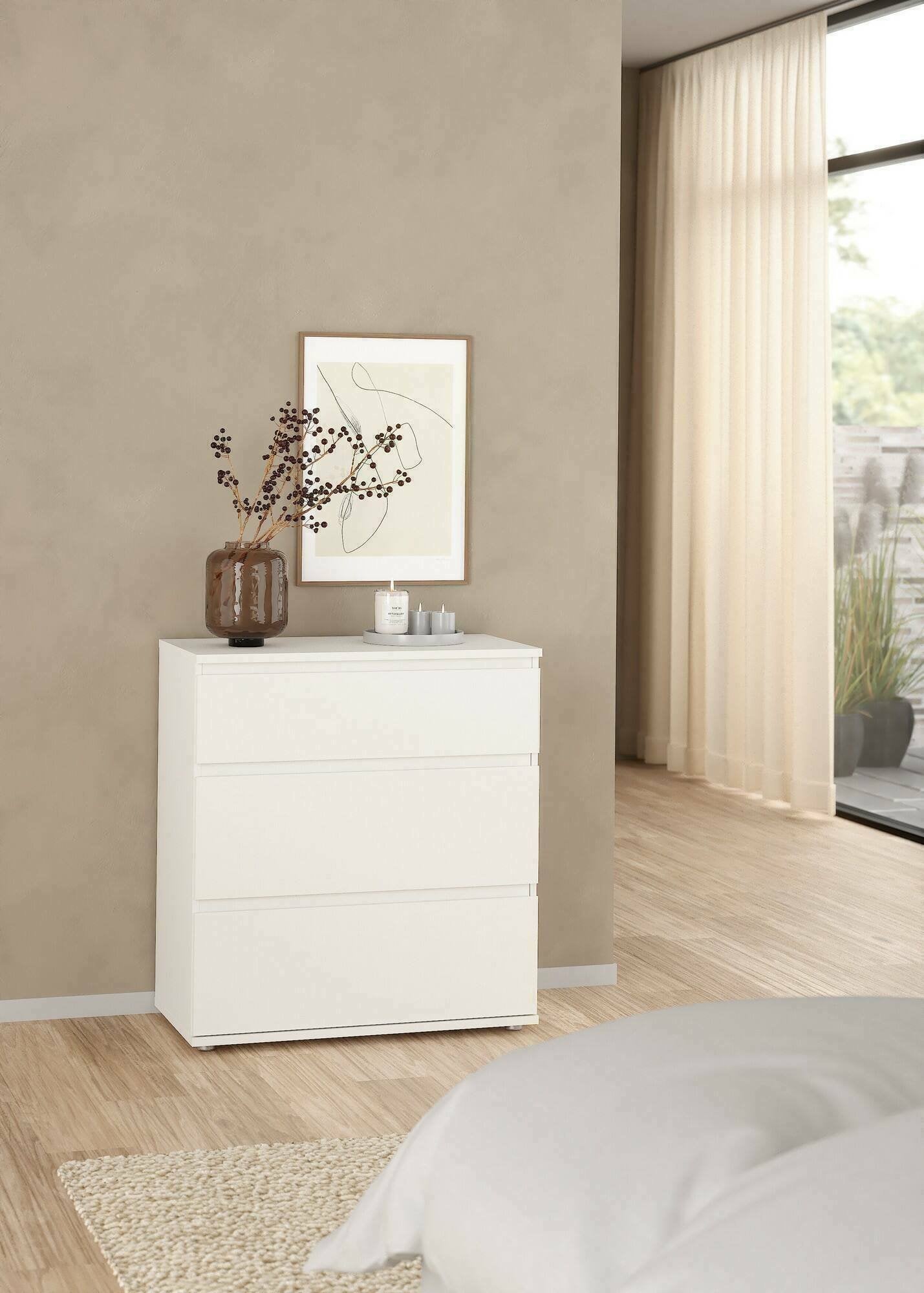 Commode Pomme, Commode polyvalente, Commode de chambre, Meuble avec tiroirs, 77x40 h84 cm, Blanc - 2