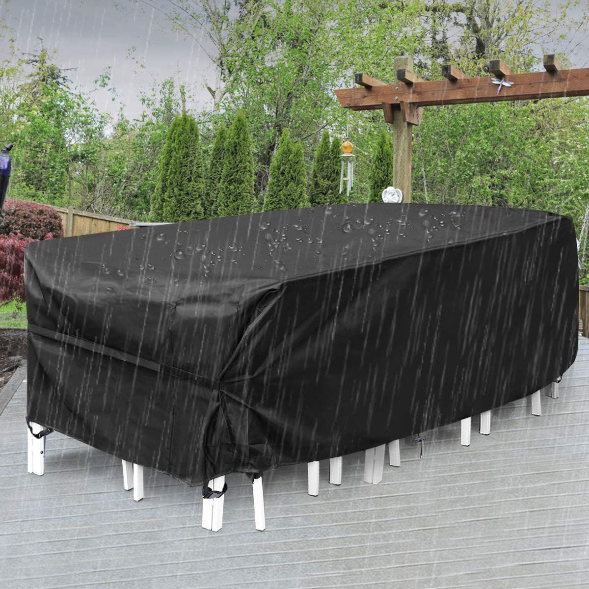 Prostokątny obrus ogrodowy z tkaniny Oxford 420D, 250 x 250 x 90 cm