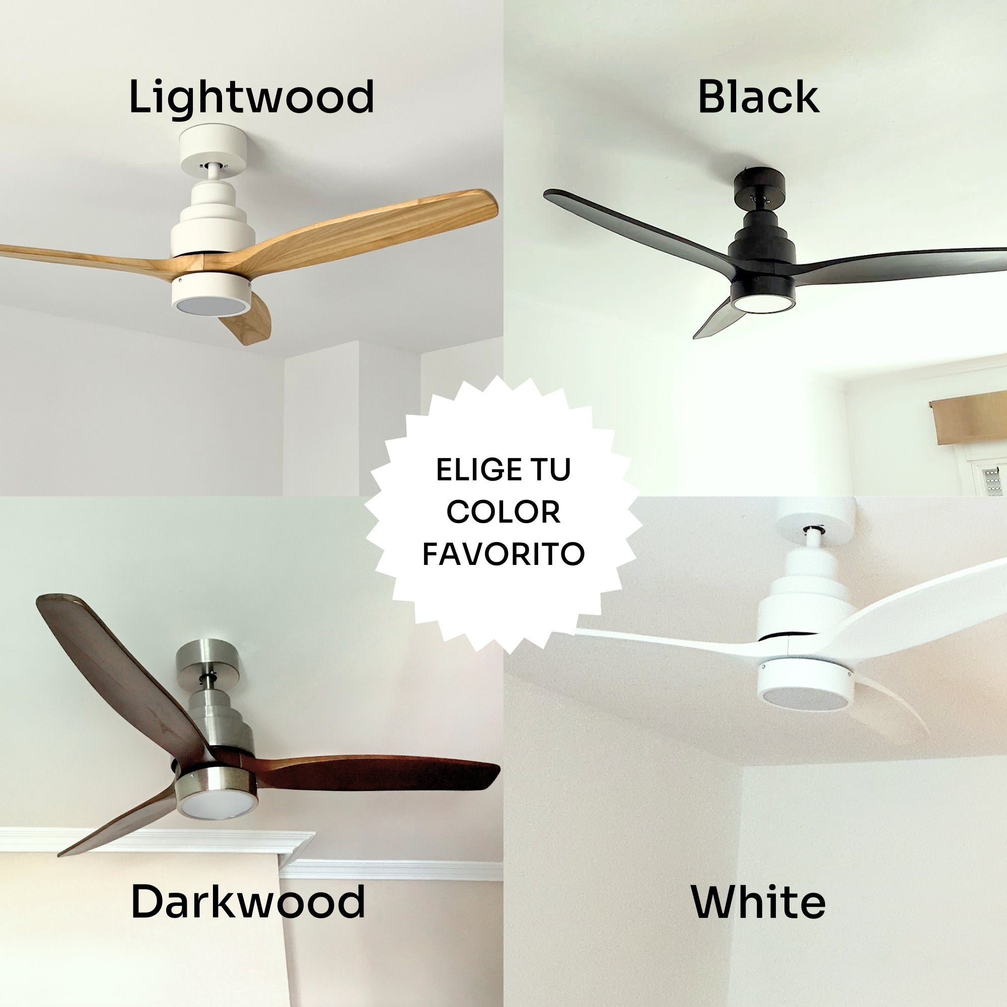 Mellerware - Ventilateur de plafond Brizy Bright | 30W | 6 vitesses | Ultra silencieux | 3 pales Ø132 cm | Fonction été/hiver | LED | Bois clair - 4